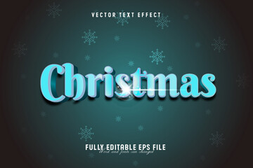 Christmas blue vector text effect