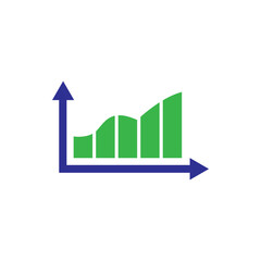 growing graph icon vector illustration 
