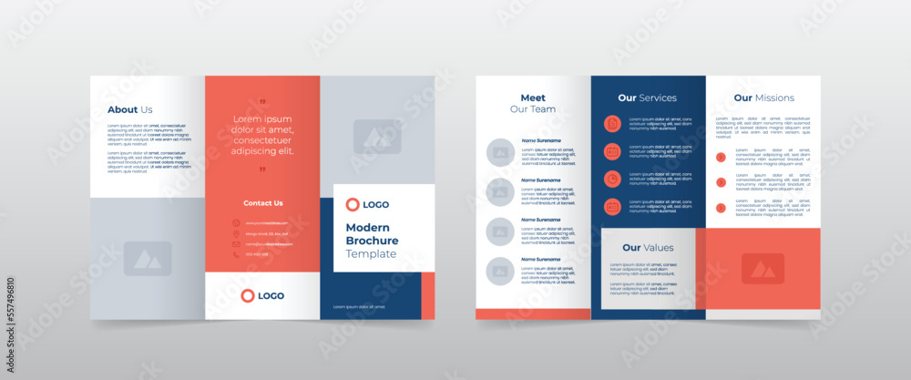 Canvas Prints modern unique a4 trifold brochure template