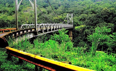 Detail of a metal bridge on the way to Volcano Arenal and La Fortuna, Costa Rica.