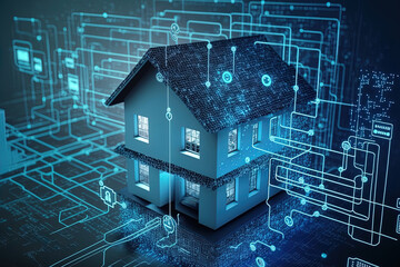 software for programming smart home systems. Engineering advancements in communication, power, and building construction. Design in smart building initiatives. IOT of AI. a design for a building