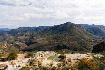 Hierve el Agua is a famous touristic destination in Oaxaca, Mexico. The natural springs of Hierve El Agua
