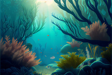 under water scene ideal for sea and aquarium backgrounds
