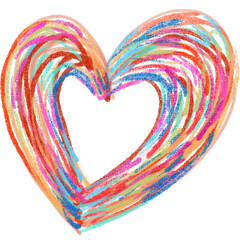 Heart painting hand drawn, element for valentine.