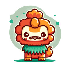Cute Lion Dance Vector for Chines New Year