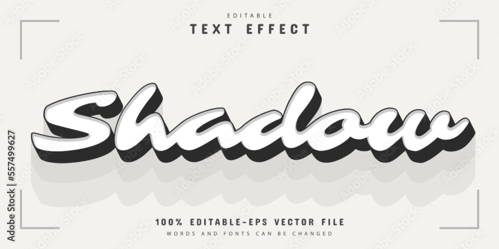 Poster modern shadow style 3d text effect editable