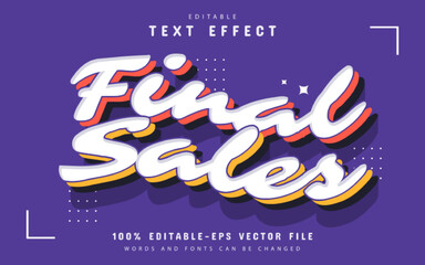Fototapeta premium Final sale modern 3d style text effect editable