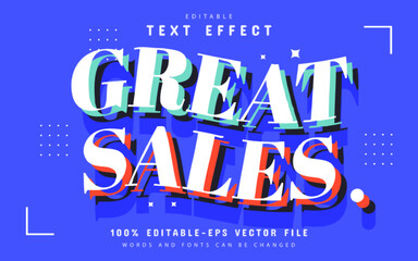 Great sales modern 3d style text effect editable