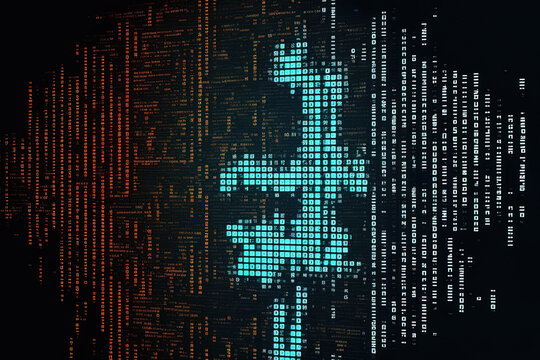 Hacked code for an abstract halftone background. Generative AI