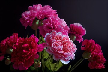 Obraz premium Gorgeous and colorful carnations - photorealism by Generative AI