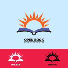 sun book logo icon vector.