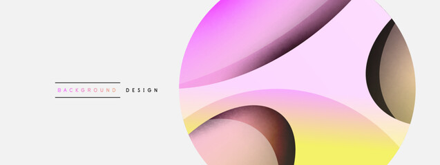 Creative geometric wallpaper. Minimal abstract background. Circle and wave composition vector illustration for wallpaper banner background or landing page