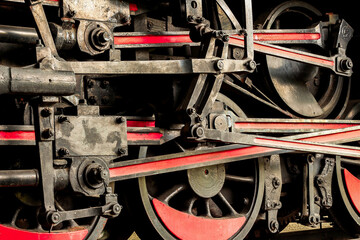 Steam locomotive wheels stacking closeup  © DwiwantoIndrayu