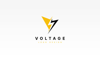 V volt vector logo design. V volt suitable for business and electrical company logos.