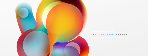 Fluid abstract background, round shapes and circle flowing design for wallpaper, banner, background or landing