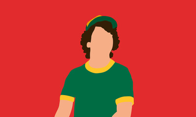 Kid wearing a cap. Minimalist design