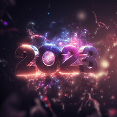New Year 2023 background with fireworks