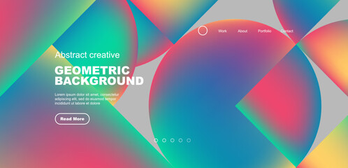 Circles, round shapes and lines with fluid gradients abstract background. Vector illustration for wallpaper, banner, background, leaflet, catalog, cover, flyer