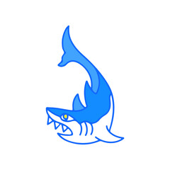 Naklejka premium vector illustration of a blue shark