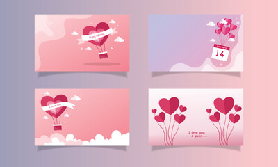 valentines day illustration vector background design for romantic couple in valentines day bundle set