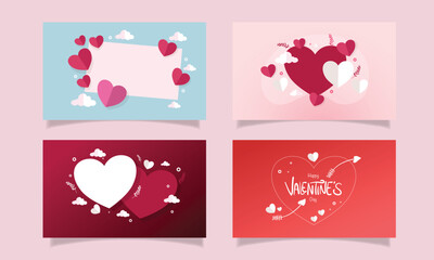 Fototapeta na wymiar valentines day illustration vector background design for romantic couple in valentines day bundle set