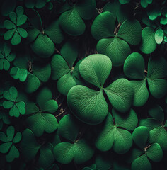 green clove leaves background, ai generative, Saint Patrick's day