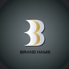 Vector sign number 3 logo. Letter B logo