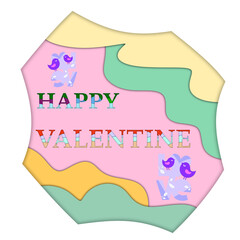 Pastel Happy Valentine Word Design