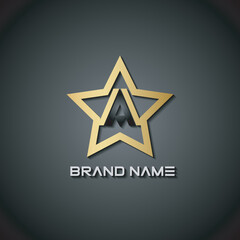 Star logo with letter A designs template