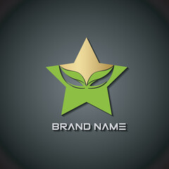 Star and leaf logo template illustration design