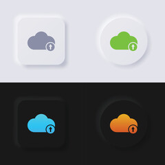 Cloud icon with Arrow symbol, Multicolor neumorphism button soft UI Design for Web design, Application UI and more, Icon set, Button, Vector.