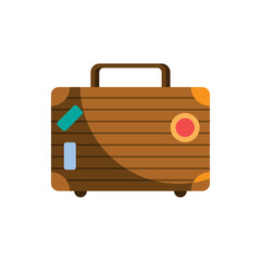 suitcase travel with stickers