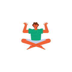 young man in lotus position