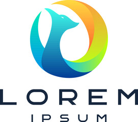 Abstract 3D Modern Phoenix Logo Template