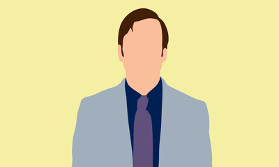 Man in a gray suit. Minimalist design