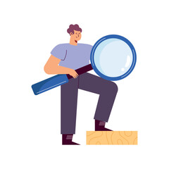 man with magnifying glass