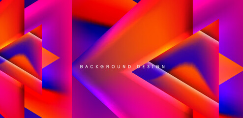 Futuristic triangle vector abstract background with colorful fluid gradients