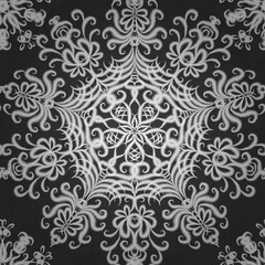 black and white snowflakes abstract pattern background fabric design print