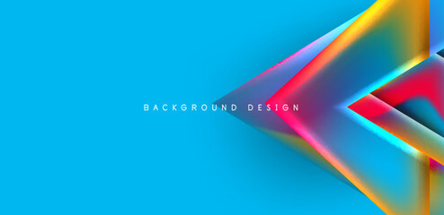 Futuristic triangle vector abstract background with colorful fluid gradients