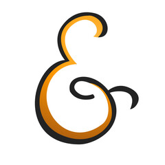 Ampersand logo calligraphic symbol