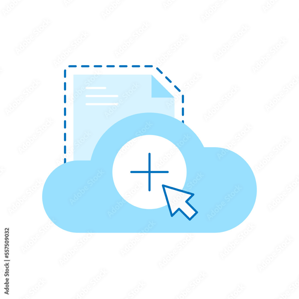 Poster click to upload, add file button concept illustration flat design vector eps10. modern graphic eleme