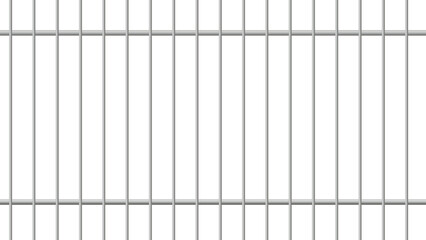 Realistic prison metal bars, Prison fence jail or jail silver on PNG white transparent background,  Vector illustration 02 - obrazy, fototapety, plakaty