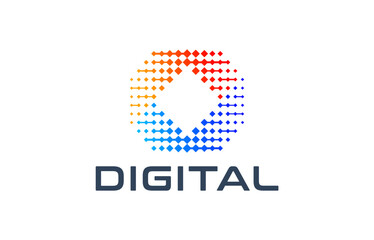 digital technology logo design templates