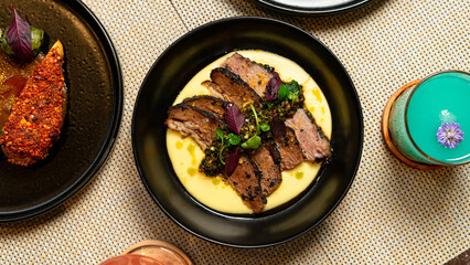 Smooked brisket on the plate
