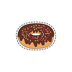 Delicious chocolate donuts on a white background
