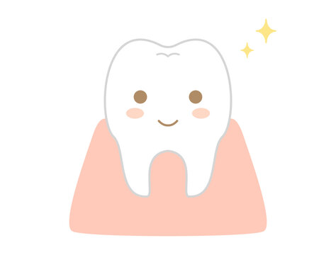 歯と歯茎のキャラクターのイラスト