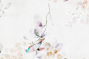 Abstract beautiful floral roses illustration