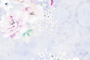 Obraz na płótnie Canvas Abstract beautiful floral roses illustration