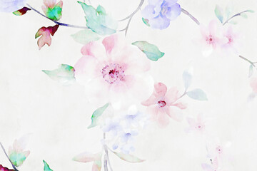 Fototapeta na wymiar Abstract beautiful floral roses illustration