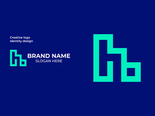 Creative professional Real estate building corporate logo with letter h logo mark using grid system
